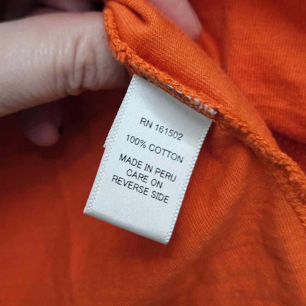 The J. Peterman Company Mens Orange Crew Neck Pocket T Shirt Size L Basic Casual - Picture 8 of 9